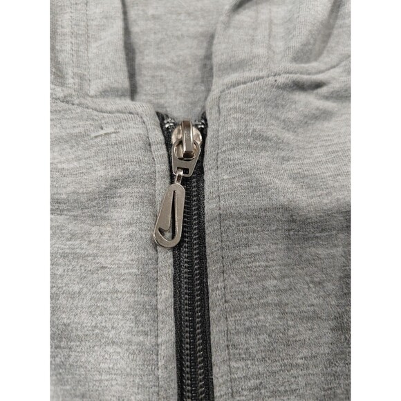 Vintage Y2K Nike Swoosh Zip Up Hoodie Gray Sweatshirt Orange Tag Women Large - Picture 6 of 15